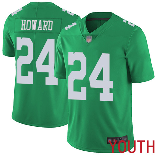 Youth Philadelphia Eagles #24 Jordan Howard Limited Green Rush Vapor Untouchable NFL Jersey Football->youth nfl jersey->Youth Jersey